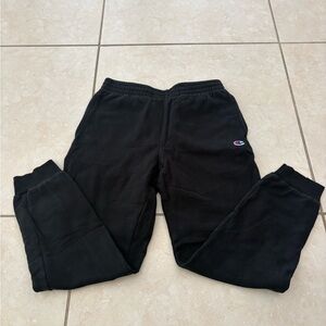 Champion Kids Black Jogger Sweatpants with Small Logo